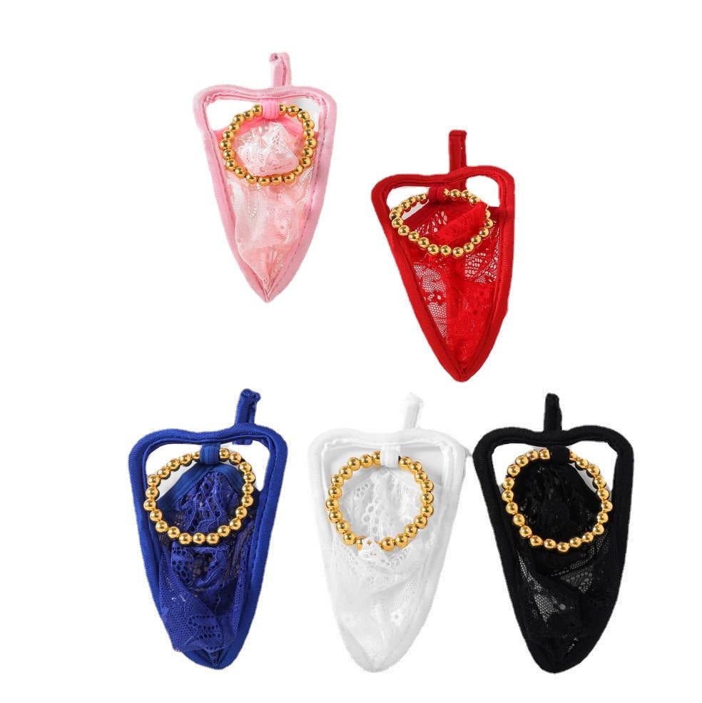 Men's Sexy Beaded Pouch C-String