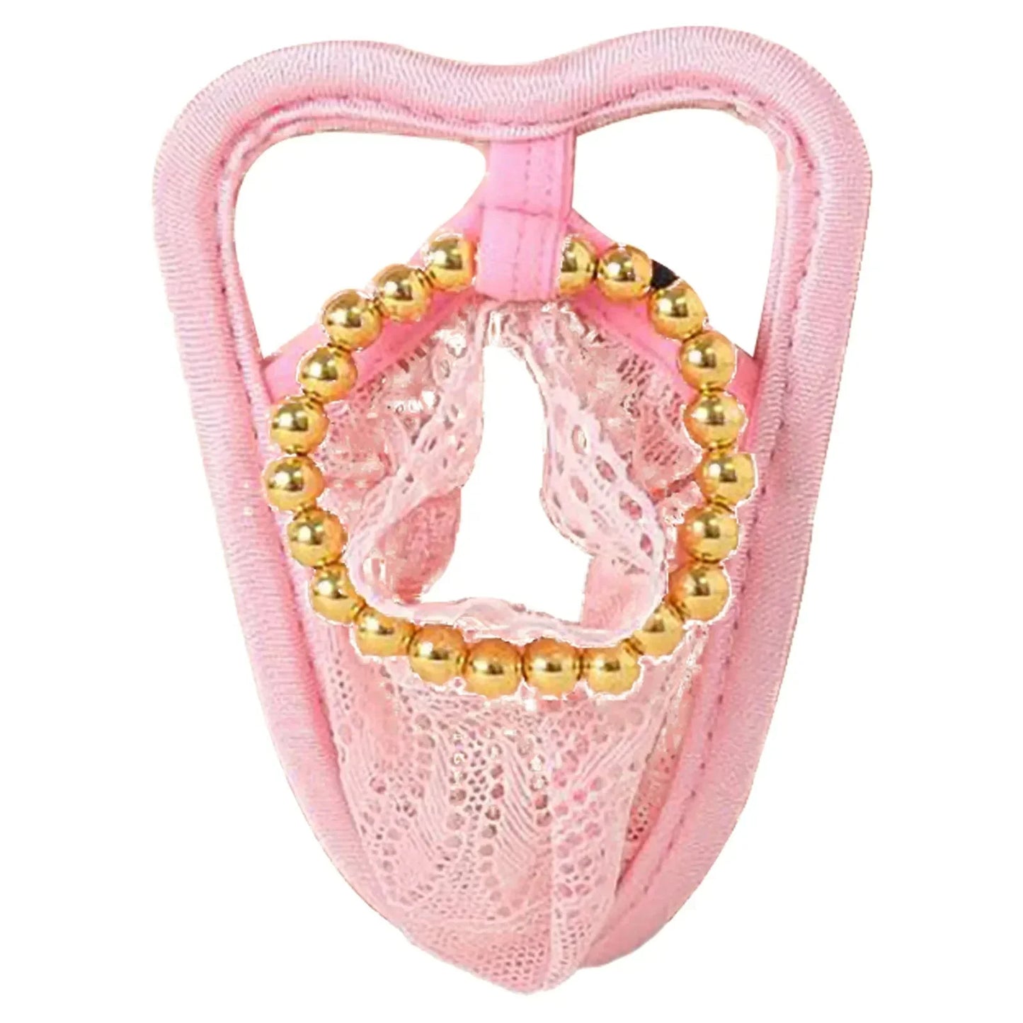 Men's Sexy Beaded Pouch C-String