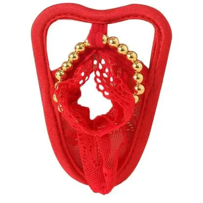 Men's Sexy Beaded Pouch C-String
