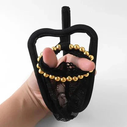 Men's Sexy Beaded Pouch C-String
