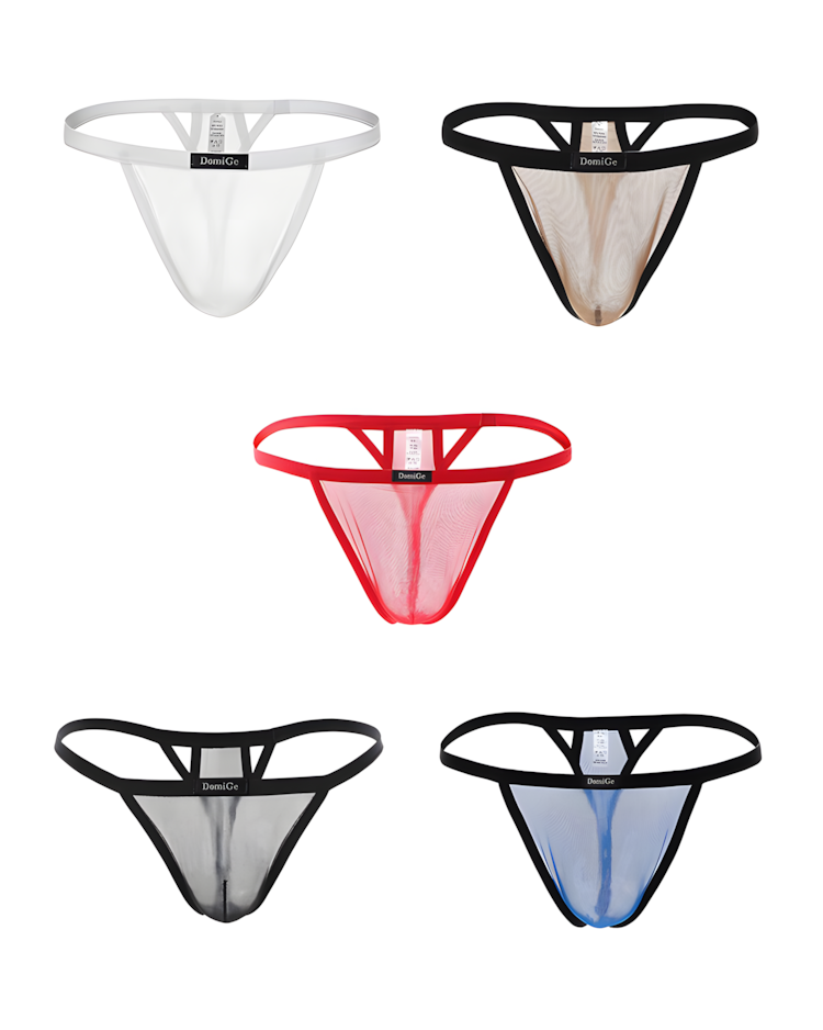 Men's Ice Silk See-Through Mesh Thong