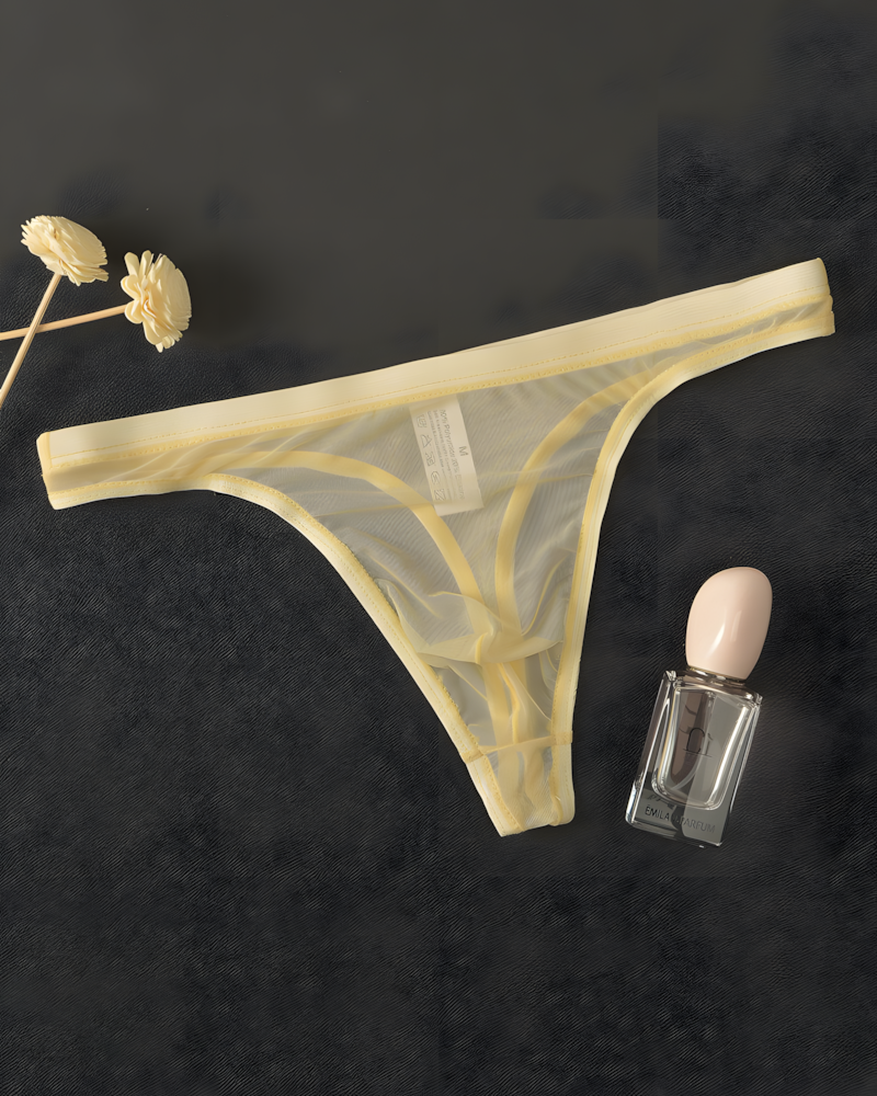 Men's Ultra-Thin Sheer Mesh Low Rise Thong
