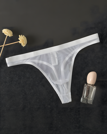 Men's Ultra-Thin Sheer Mesh Low Rise Thong