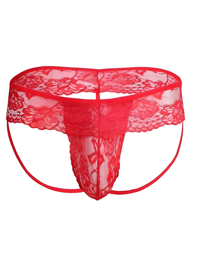 Men's Sexy Lace Wide Band Thong Underwear