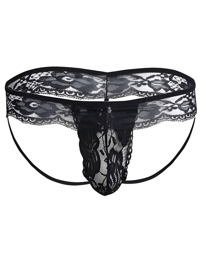 Men's Sexy Lace Wide Band Thong Underwear