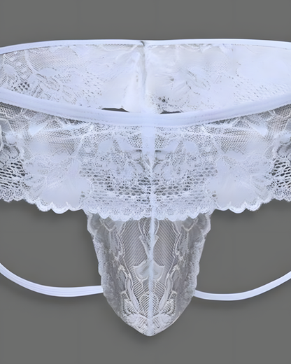 Men's Sexy Lace Wide Band Thong Underwear