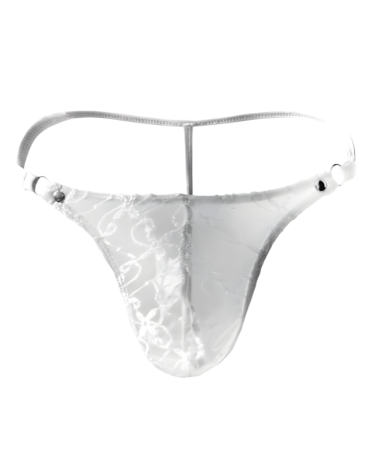 Men's Sexy Transparent Lace Mesh G-String Thong