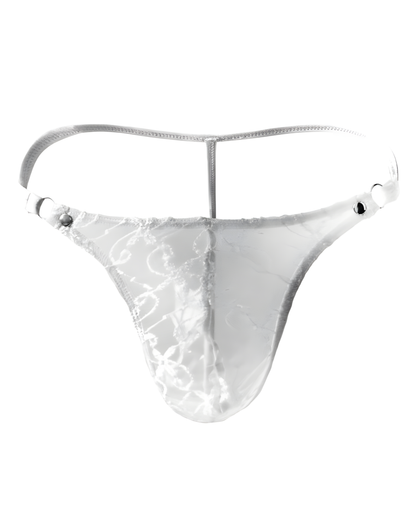 Men's Sexy Transparent Lace Mesh G-String Thong