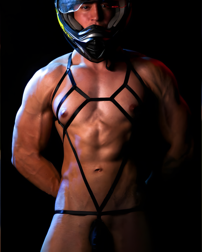 Men's Geometric Bondage Hollow Harness Thong