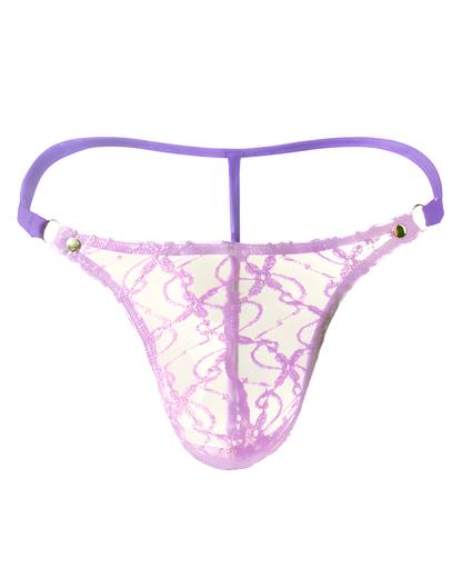 Men's Sexy Transparent Lace Mesh G-String Thong