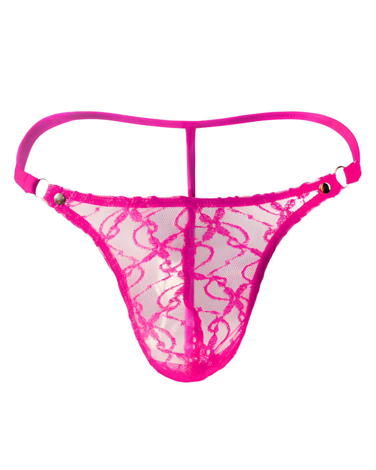 Men's Sexy Transparent Lace Mesh G-String Thong