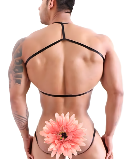 Men's Geometric Bondage Hollow Harness Thong