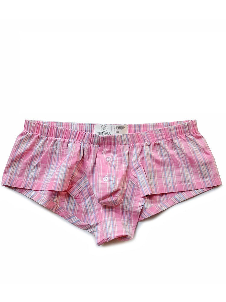 Men's Low Rise Plaid Lounge Boxers