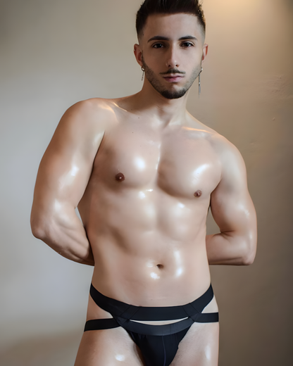 Men's Metal Ring Harness Thong