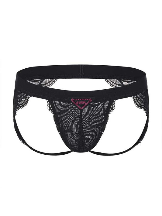 Noir Desire Sheer Lace Cutout Jockstrap