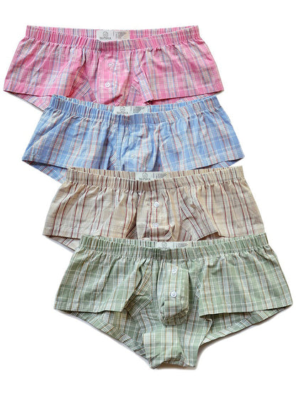 Men's Low Rise Plaid Lounge Boxers