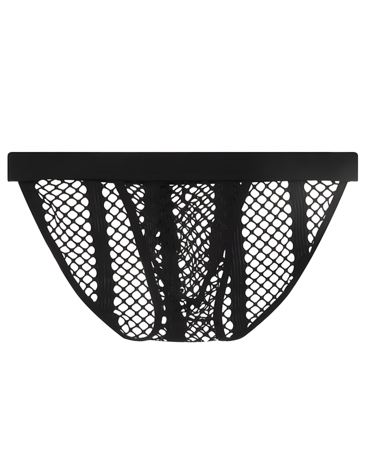 Men's Hollow Out Low Rise Striped Fishnet Briefs