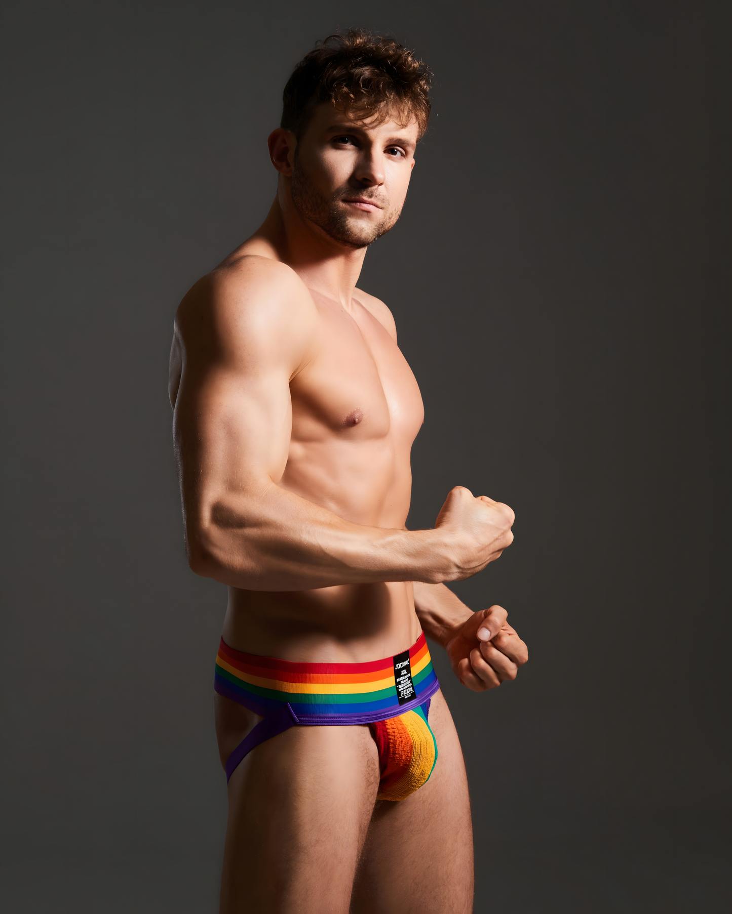 Wide Band Rainbow Bikini Jockstrap