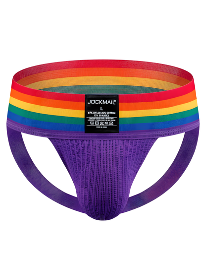 Wide Band Rainbow Bikini Jockstrap