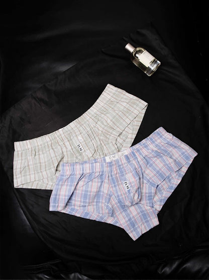 Men's Low Rise Plaid Lounge Boxers