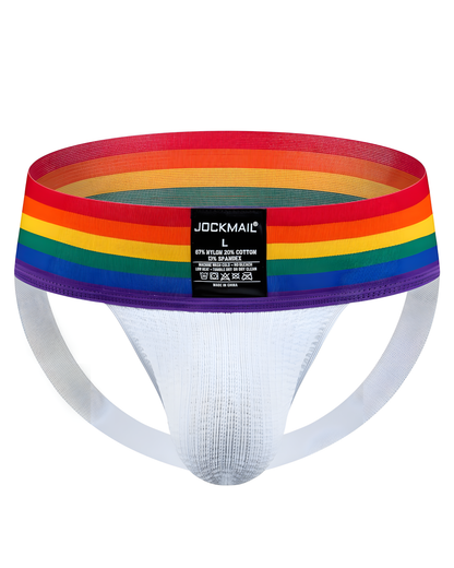 Wide Band Rainbow Bikini Jockstrap