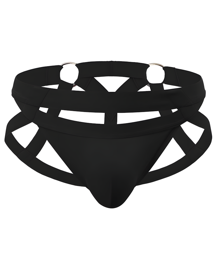 Men's Metal Ring Harness Thong