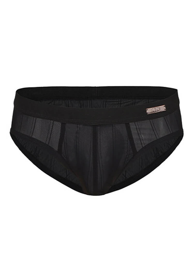 Heartline Sheer Stripe Heart-Cutout Brief