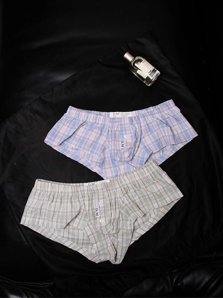 Men's Low Rise Plaid Lounge Boxers