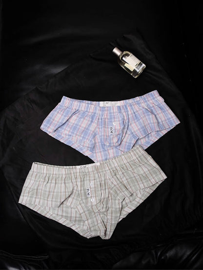 Men's Low Rise Plaid Lounge Boxers