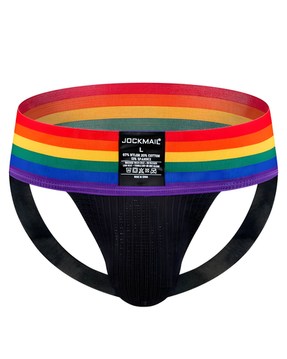 Wide Band Rainbow Bikini Jockstrap