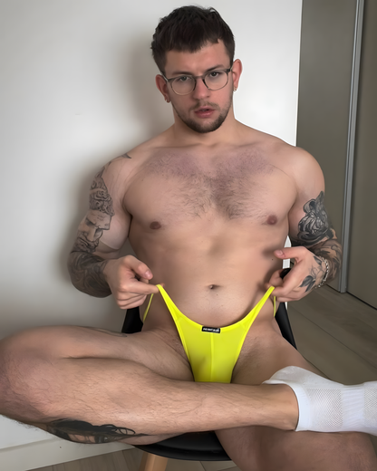 Men's Solid Nylon Low Rise G-String Thong