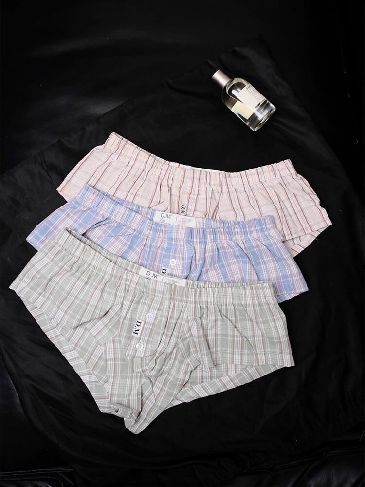 Men's Low Rise Plaid Lounge Boxers
