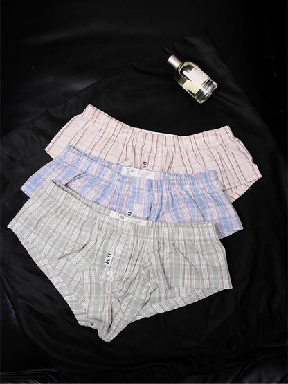 Men's Low Rise Plaid Lounge Boxers