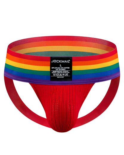 Wide Band Rainbow Bikini Jockstrap