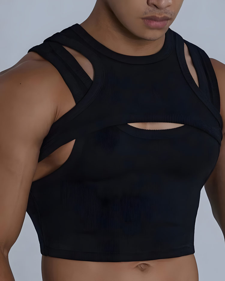Men's Cropped Harness Tank & Jock Set
