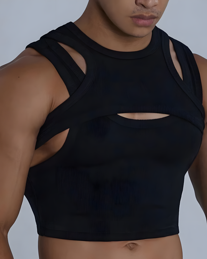 Men's Cropped Harness Tank & Jock Set