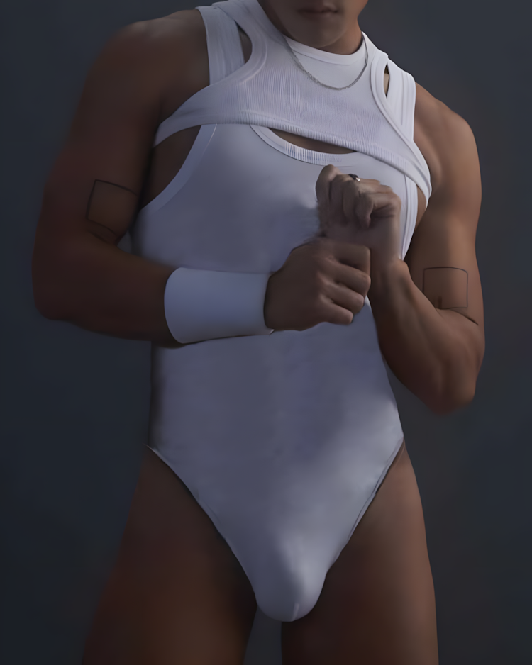 Men's Cropped Harness Tank & Jock Set