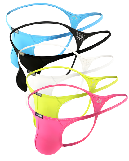 Men's Solid Nylon Low Rise G-String Thong