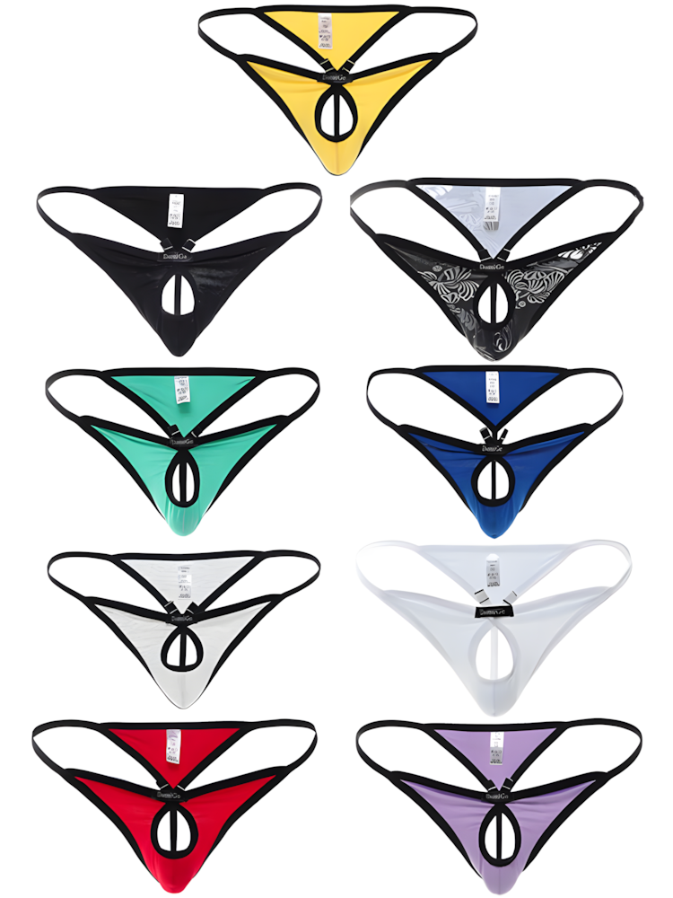 Men's Cotton Open-Pouch T-Back Thong