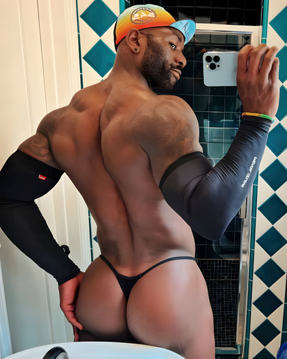 Men's Solid Nylon Low Rise G-String Thong