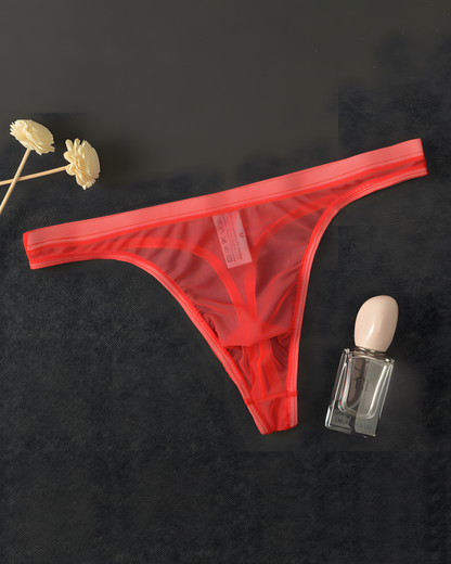 Men's Ultra-Thin Sheer Mesh Low Rise Thong