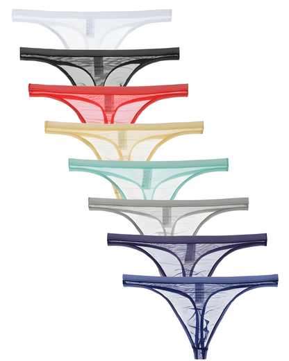 Men's Ultra-Thin Sheer Mesh Low Rise Thong