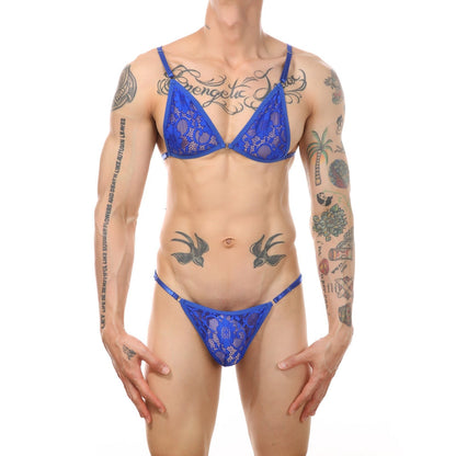 Men's Sexy Lace Bikini Lingerie Set