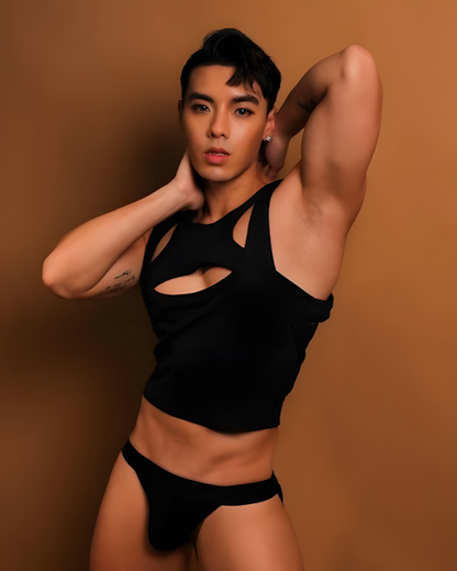 Men's Cropped Harness Tank & Jock Set
