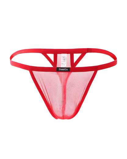 Men's Ice Silk See-Through Mesh Thong
