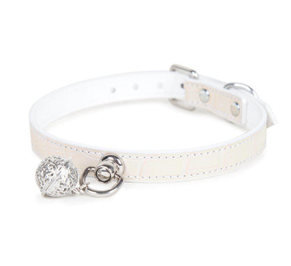 Luxury Crocodile-Textured Leather BDSM Collar with Leash - PJ007