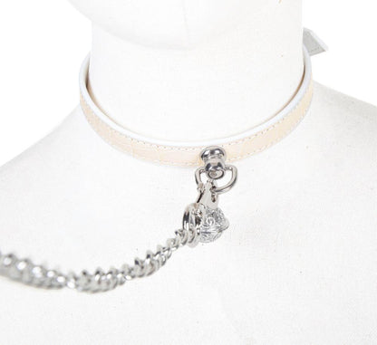 Luxury Crocodile-Textured Leather BDSM Collar with Leash - PJ007