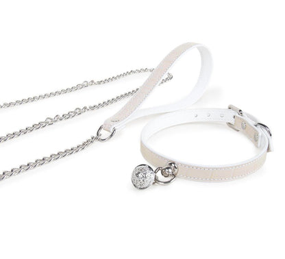 Luxury Crocodile-Textured Leather BDSM Collar with Leash - PJ007