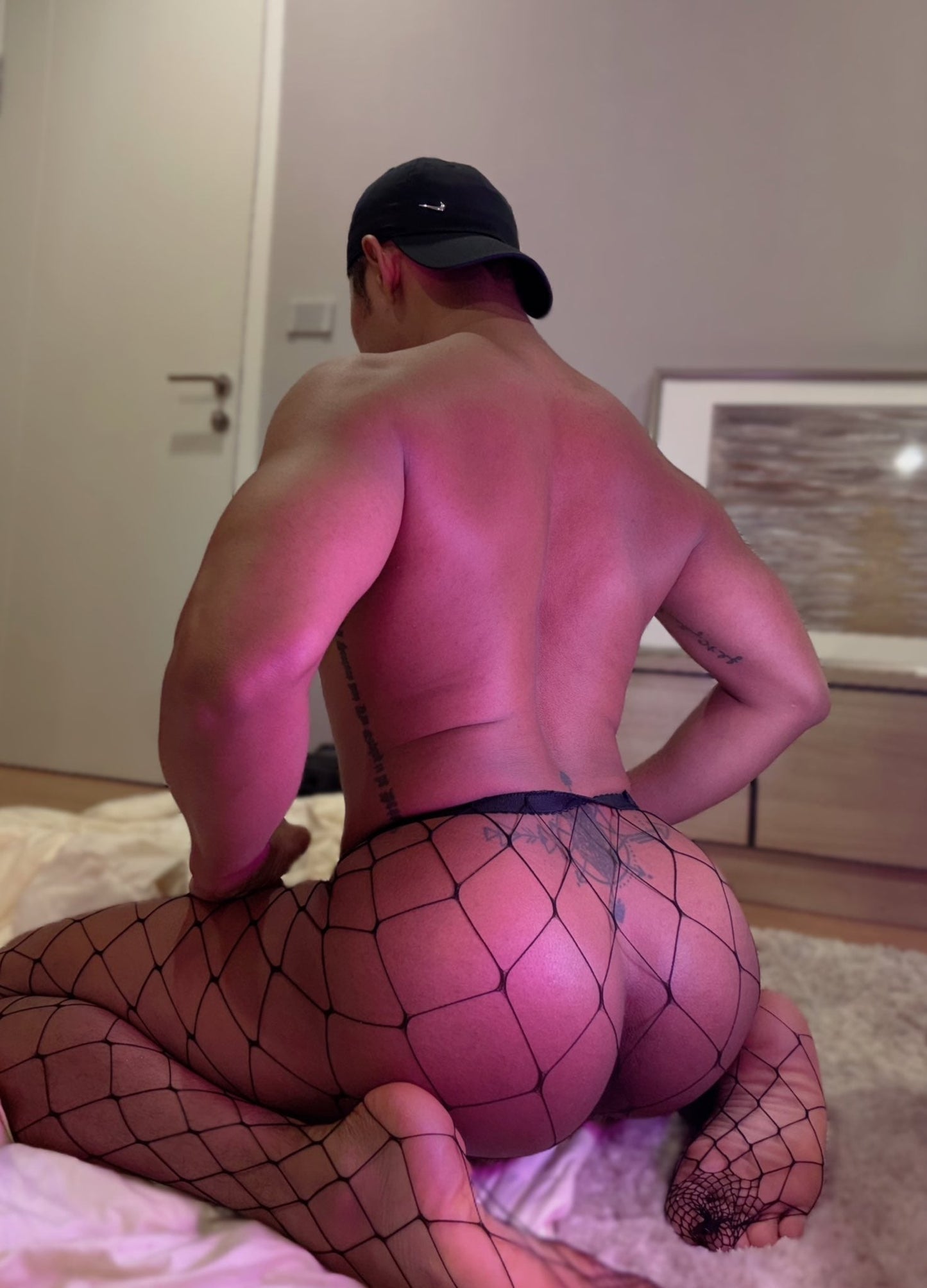 Men High Waist Fishnet Pantyhose - CW033
