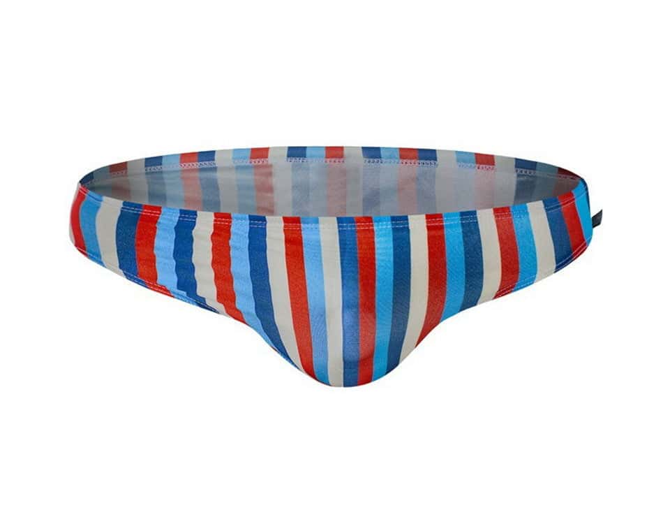 Men's Aquatic Rhythms Striped Swim Briefs - YK019